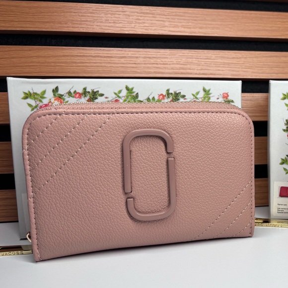 Marc Jacobs Handbags - Blush Pink Quilted Zip Wallet - Designer-Inspired